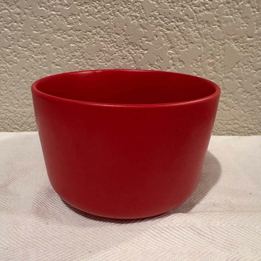 Crate&Barrel Red Glazed Stoneware “T” Monogrammed Jumbo Mug